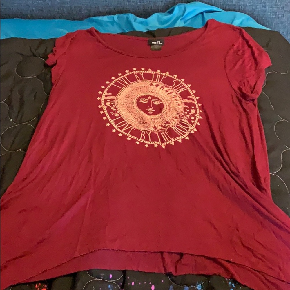 red aztec style sun tshirt